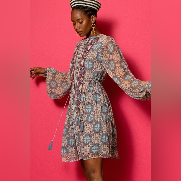 Carolina K Dresses & Skirts - Carolina K Josefina Boho Patterned Short Dress Women's size S